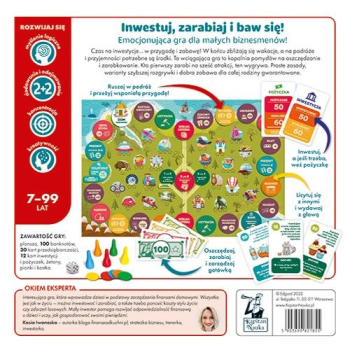Planszowa gra edukacyjna "Mały inwestor" nauka przedsiębiorczości dla dzieci 7+